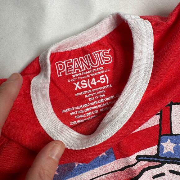 Peanuts 4th of July Snoopy & Woodstock Independence Day Top Sz XS 4-5 - Picture 5 of 7